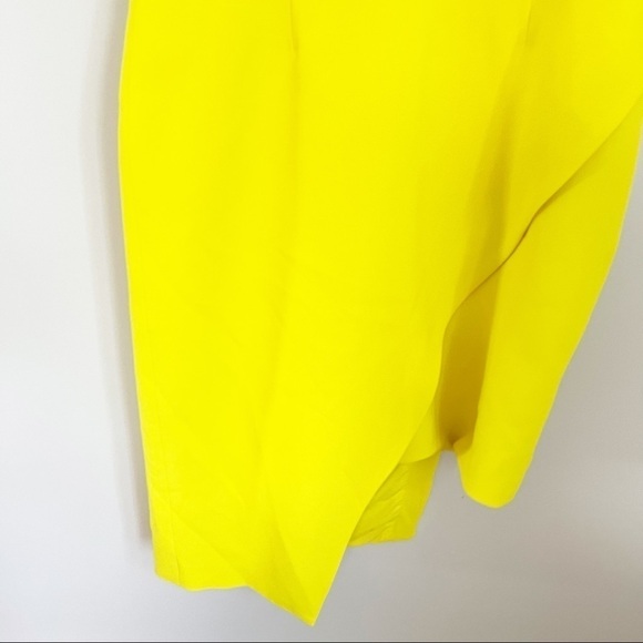 Toccin Yellow Asymmetric Sheath Work Cocktail Dress Size 12 - Picture 4 of 7